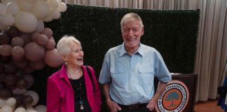PHOTO: Esteban Lopez | The South Pasadenan News | August 19, 2024, at the South Pasadena Senior Center: "Senior Champions of South Pasadena" Glen Duncan and Anita Scott celebrate their tremendous contributions to the South Pasadena community