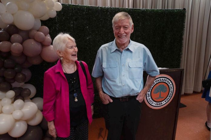 PHOTO: Esteban Lopez | The South Pasadenan News | August 19, 2024, at the South Pasadena Senior Center: "Senior Champions of South Pasadena" Glen Duncan and Anita Scott celebrate their tremendous contributions to the South Pasadena community