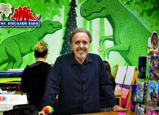A True Christmas Story at Dinosaur Farm PHOTO: Steven Lawrence | SouthPasadenan.com | Dave Plenn owner of "The Dinosaur Farm" Toy Store - South Pasadena