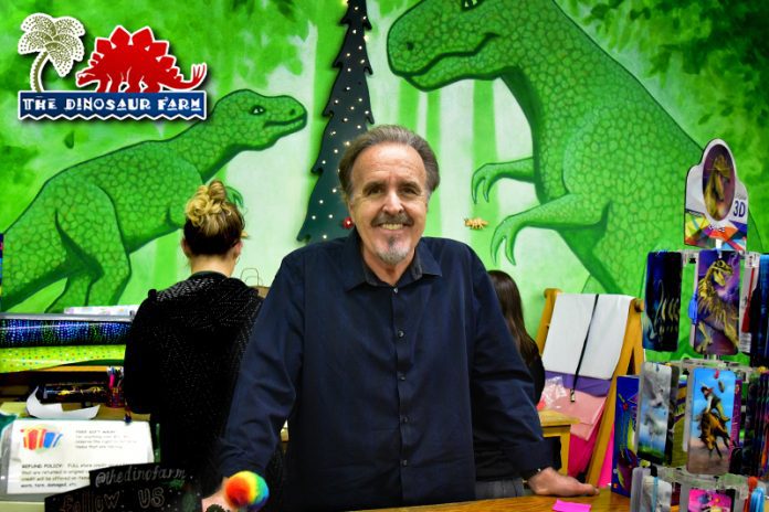 PHOTO: Steven Lawrence | SouthPasadenan.com | Dave Plenn owner of "The Dinosaur Farm" Toy Store - South Pasadena