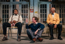 Master Harold and The Boys | Now Playing at Geffen Playhouse PHOTO: Jeff Lorch | South Pasadena News | Nyasha Hatendi, Ben Beatty, and John Kani star in "Master Harold and The Boys" at Geffen Playhouse.