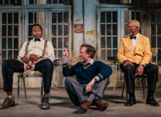Master Harold and The Boys | Now Playing at Geffen Playhouse PHOTO: Jeff Lorch | South Pasadena News | Nyasha Hatendi, Ben Beatty, and John Kani star in "Master Harold and The Boys" at Geffen Playhouse.