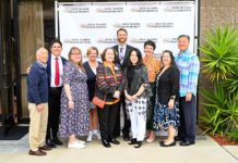 South Pasadena Holds 9th Annual Prayer Breakfast PHOTO: J. Mike Kwok | The South Pasadenan | L-R South Pasadena Prayer Breakfast Committee: Bob Joe, Secretary Ashley Lynn Hengst, Dawn Ponnet, Kathryn Hutto, Laurie Astle, former chair Rev. Lincoln Skinner, Karen Kano, chair Nancy Norris, Treasurer Elizabeth Dever, vice chair Rev. Sam Park.