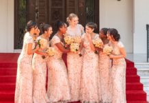 PHOTO: provided by Tournament of Roses | The South Pasadenan | 2024 Rose Court – left to right: Trinity Dela Cruz, Olivia Bohanec, Emmerson Tucker, Jessica Powell, Naomi Stillitano, Mia Moore-Walker, Phoebe Ho.