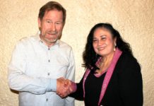 New Mayor of South Pasadena: Evelyn Zneimer PHOTO: Henk Friezer | The South Pasadenan | Outgoing mayor Jon Primuth welcomes new mayor, Evelyn Zniemer for the city of South Pasadena.