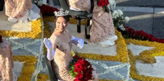 PHOTO: Bill Glazier | The South Pasadenan | Phoebe Ho, a senior at South Pasadena, was a member of the Royal Court riding down the parade route.