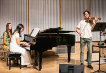 PHOTO: Saalika Khan | The South Pasadenan | SPAMA students Lindsay Zhu and Marcus Neely play at Boston Court Pasadena.
