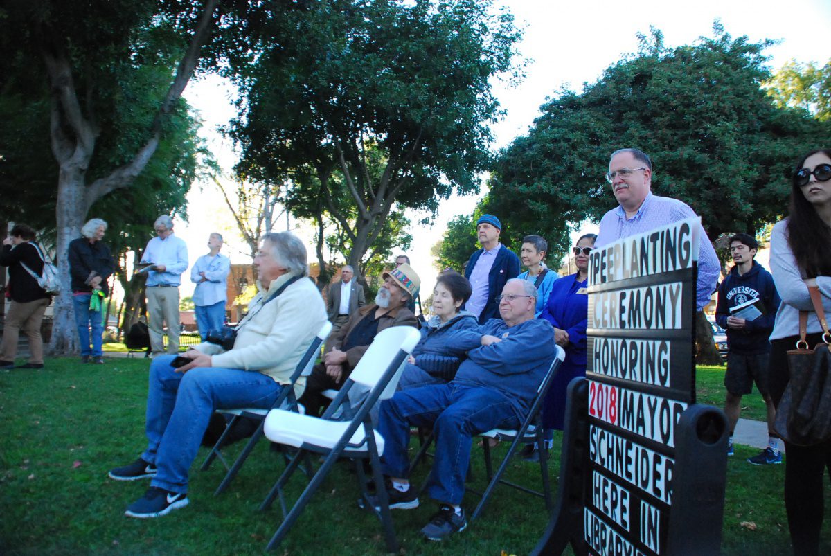 south-pasadena-news-01-25-2019-new-engelmann-tree-planted-in-honor-of-mayor-richard-schneider-at-library-04 | The South Pasadenan | South Pasadena News