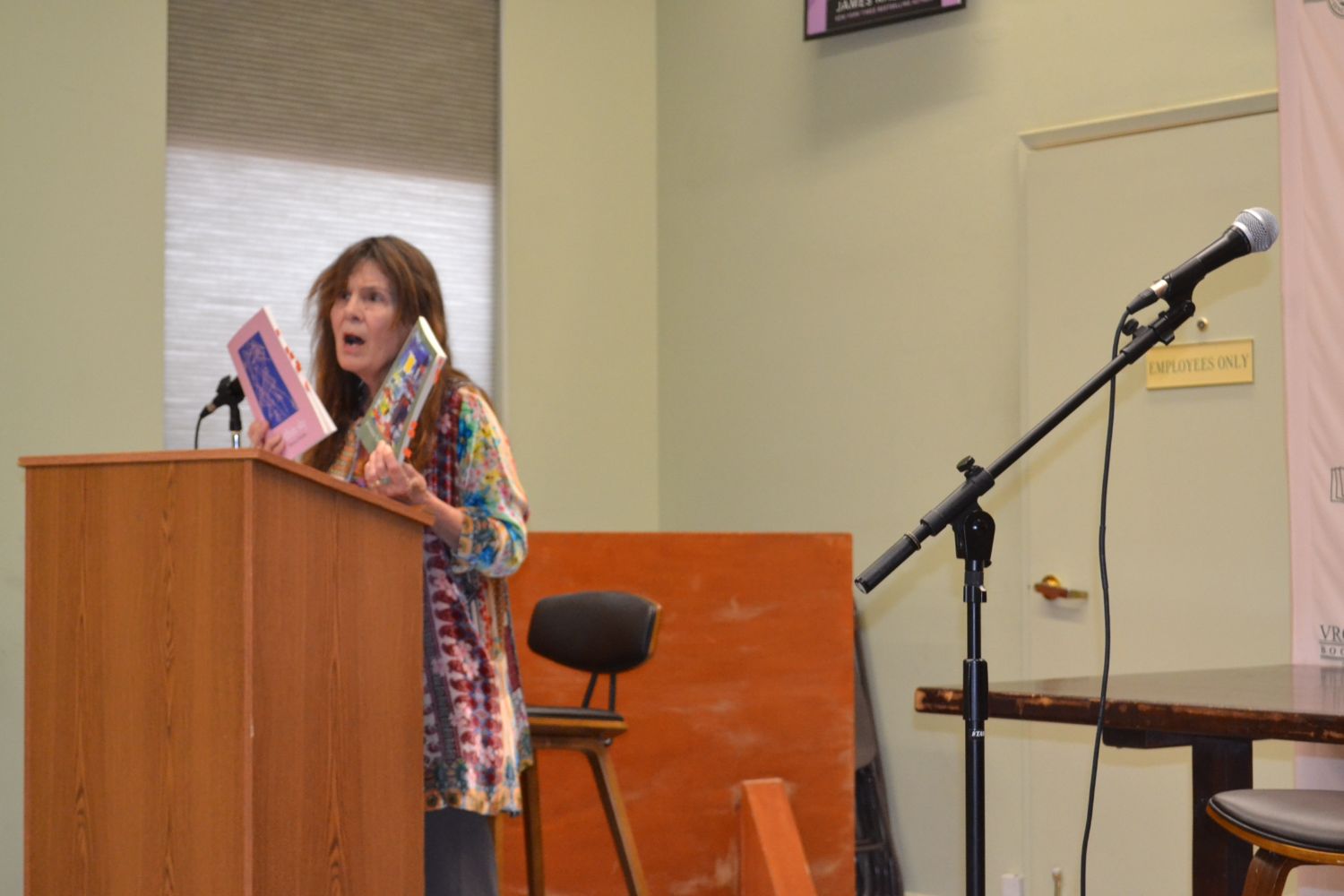 PHOTO: Alisa Hayashida | The South Pasadenan | Local poet, Marcia Arrieta,  read from her books of poetry, “permimeter homespun”, “through time waves”, and “within sky”.