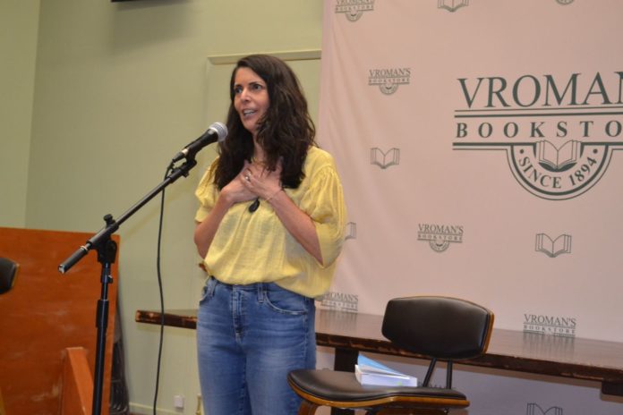 PHOTO: Alisa Hayashida | The South Pasadenan | Physical therapist and author, Chantal Donnelly, discusses her book "Settled - How to Find Calm in a Stress-Inducing World" at Vroman's Bookstore in Pasadena.