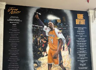 Kobe Bryant Mural Restoration Fundraiser PHOTO: provided by SPARC | The South Pasadenan | The Kobe Bryant mural located in South Pasadena.