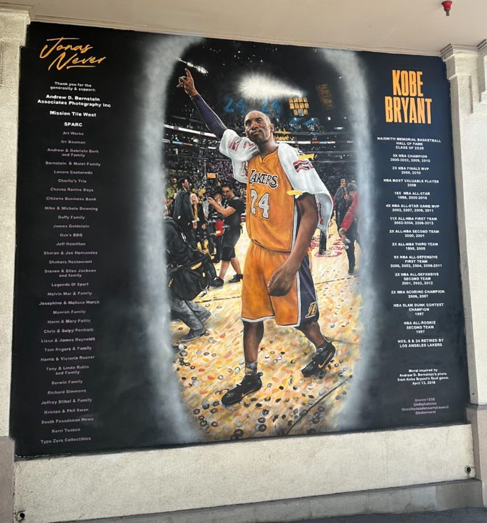 PHOTO: provided by SPARC | The South Pasadenan | The Kobe Bryant mural located in South Pasadena.