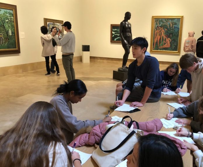 PHOTO: Erin Kanner | The South Pasadenan | SPHS students study Fauve artists at the Norton Simon Museum in Pasadena, Calif.