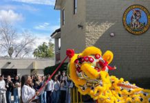 PHOTO: Megan Gardner | The South Pasadenan | SPMS students interact with The Immortals lion dance team to celebrate Lunar New Year.