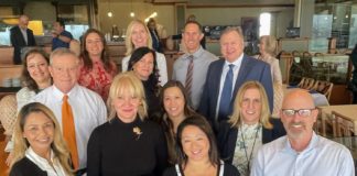 PHOTO: provided by South Pasadena Unified School District | The South Pasadenan | Rachel Fox (middle left) and South Pasadena Unified School District representatives celebrated Fox receiving the Golden Apple Award for Volunteerism.