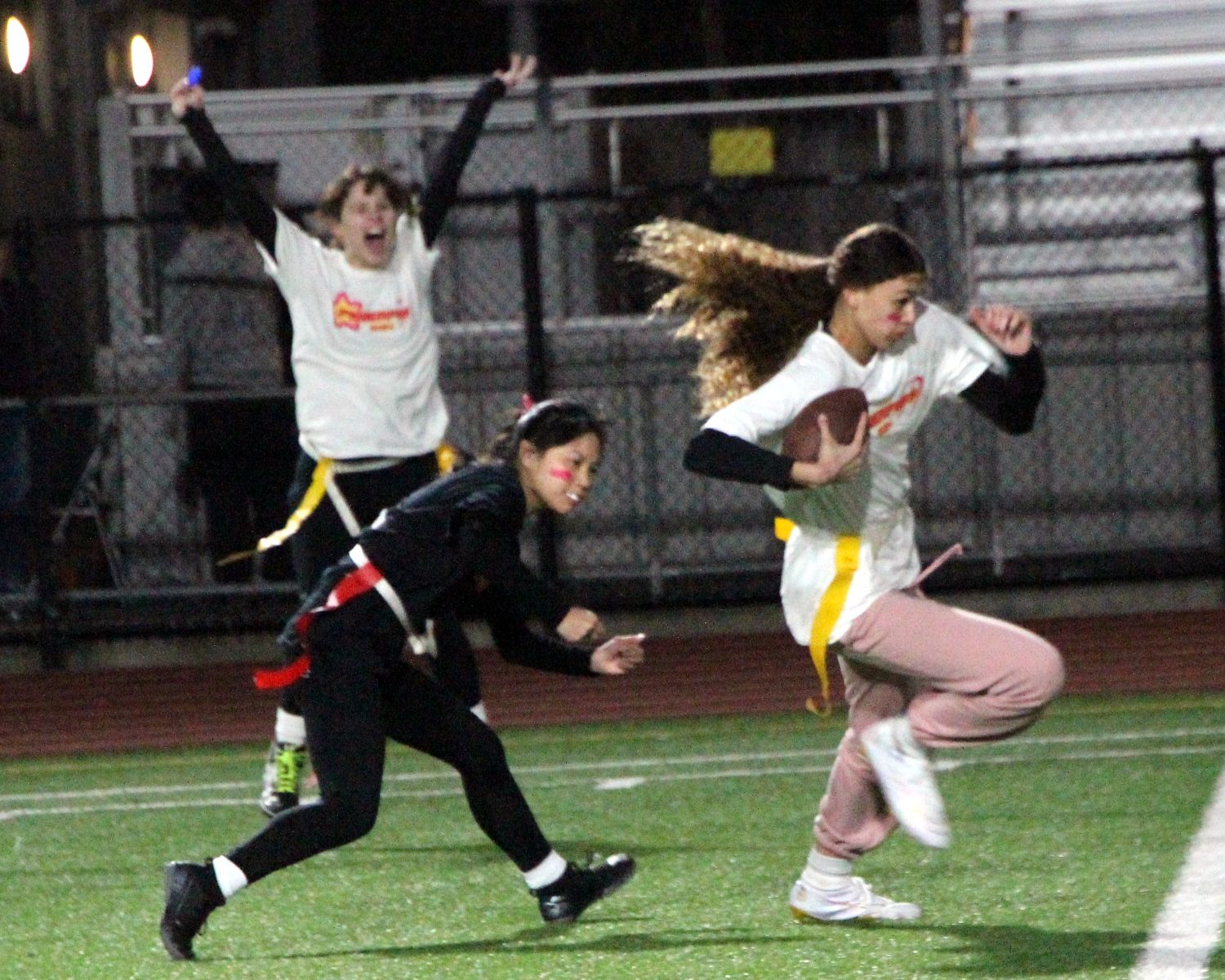 | The South Pasadenan | South Pasadena News PHOTO: Henk Friezer | The South Pasadenan | Fans in the stands at the 2024 PowerPuff game at SPHS Roosevelt Field.