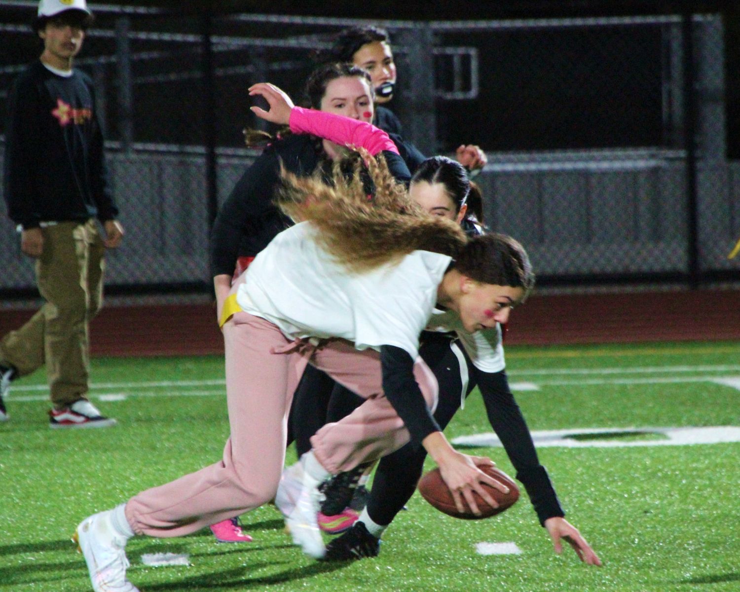 | The South Pasadenan | South Pasadena News PHOTO: Henk Friezer | The South Pasadenan | Fans in the stands at the 2024 PowerPuff game at SPHS Roosevelt Field.