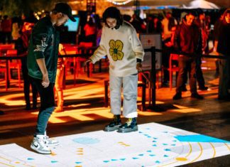Call for Game Submissions | The Music Center PHOTO: The Music Center | Night Games 2023 on Jerry Moss Plaza at The Music Center in downtown Los Angeles.