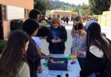 PHOTO: provided by South Pasadena Unified School District | The South Pasadenan | The SPHS Peer Mediators hosted a pom pom making craft during lunch at the high school.