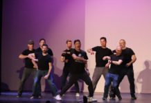 PHOTO: provided by SPMS PTSA | The South Pasadenan | Parents and staff perform on the SPMS stage for THE FOLLIES.