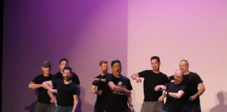 PHOTO: provided by SPMS PTSA | The South Pasadenan | Parents and staff perform on the SPMS stage for THE FOLLIES.