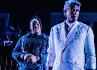 PHOTO: Jeff Lorch | The South Pasadenan | Marcel Spears and Billy Eugene Jones in Fat Ham at Geffen Playhouse.