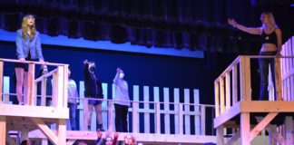 Alisa Hayashida | The South Pasadenan | The cast of Bright Star rehearsing for their April 19 opening at South Pasadena High School.