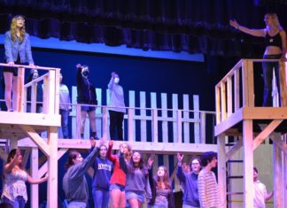 Alisa Hayashida | The South Pasadenan | The cast of Bright Star rehearsing for their April 19 opening at South Pasadena High School.