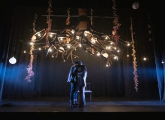 PHOTO: Jenny Graham | The South Pasadenan | Gerard Joseph as David and Sylvia Kwan as Gina in KAIROS at East West Players.