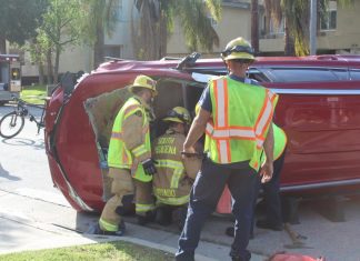 Vehicle Rolls on Side in Crash