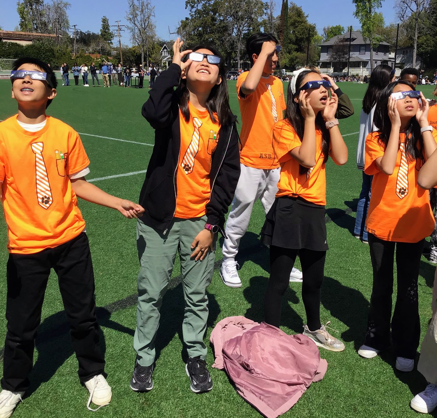 PHOTO: provided by SPUSD | The South Pasadenan | South Pasadena Unified students experienced a partial solar eclipse on April 8, 2024.
