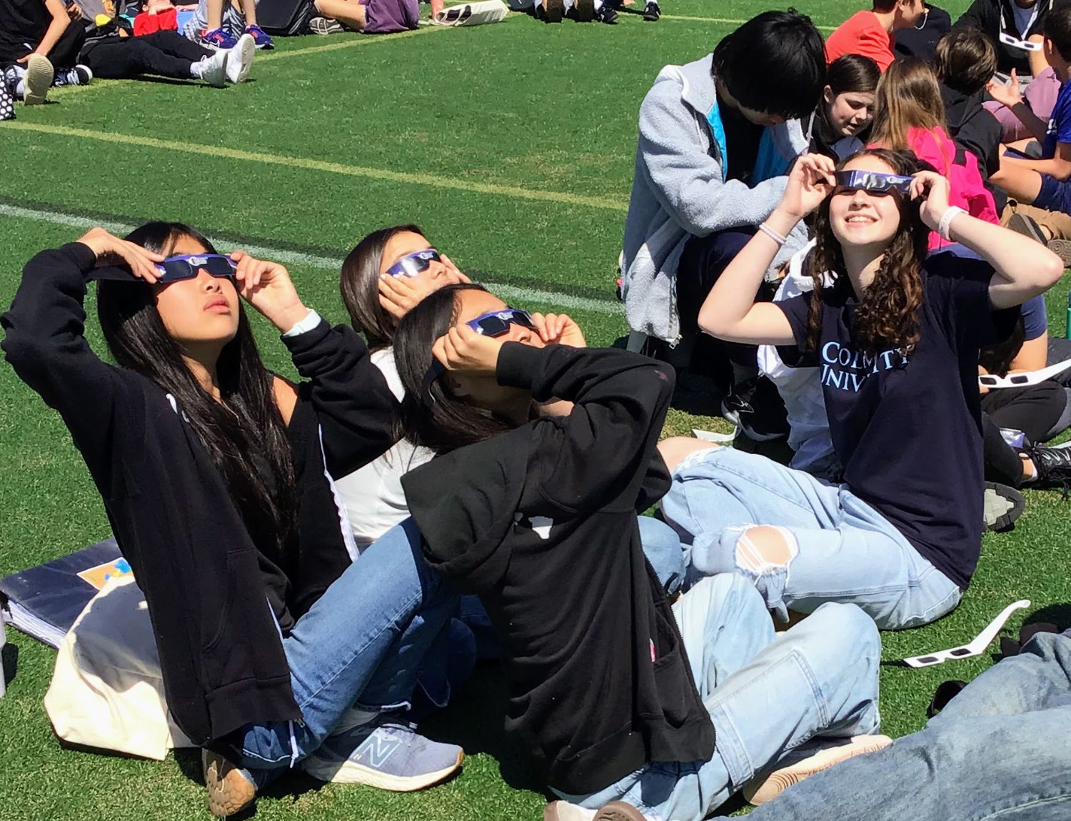 PHOTO: provided by SPUSD | The South Pasadenan | South Pasadena Unified students experienced a partial solar eclipse on April 8, 2024.