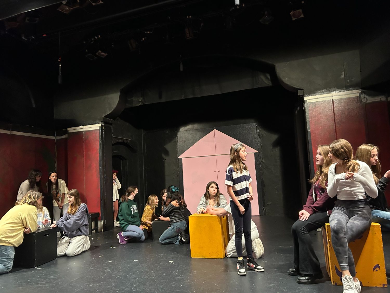 PHOTO: provided by YST | The South Pasadenan | The cast of Mean Girls Jr. rehearsing on stage at Fremont Centre Theatre.