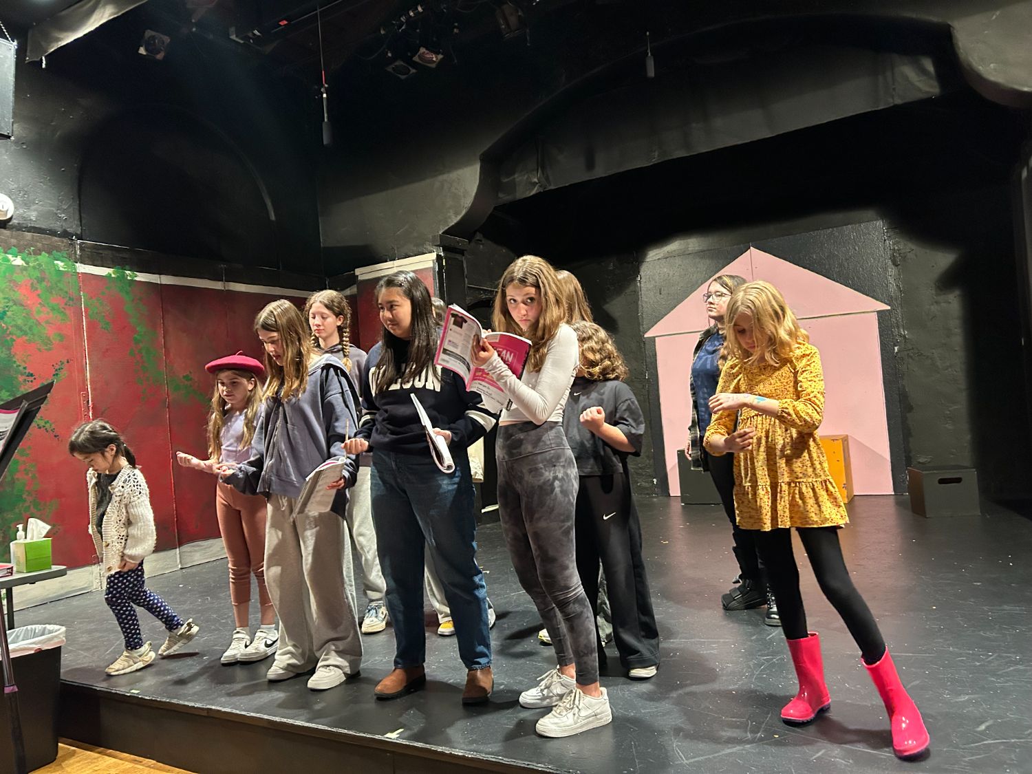 PHOTO: provided by YST | The South Pasadenan | The cast of Mean Girls Jr. rehearsing on stage at Fremont Centre Theatre.