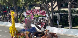 PHOTO: Bill Glazier | The South Pasadenan | “Gertie,” the beloved Giraffe from SPTOR’s 2024 “Boogie Fever” float, will be on-hand for the festivities at the May 4, 2024, Fun-Raiser benefitting SPTOR’s 2025 float.