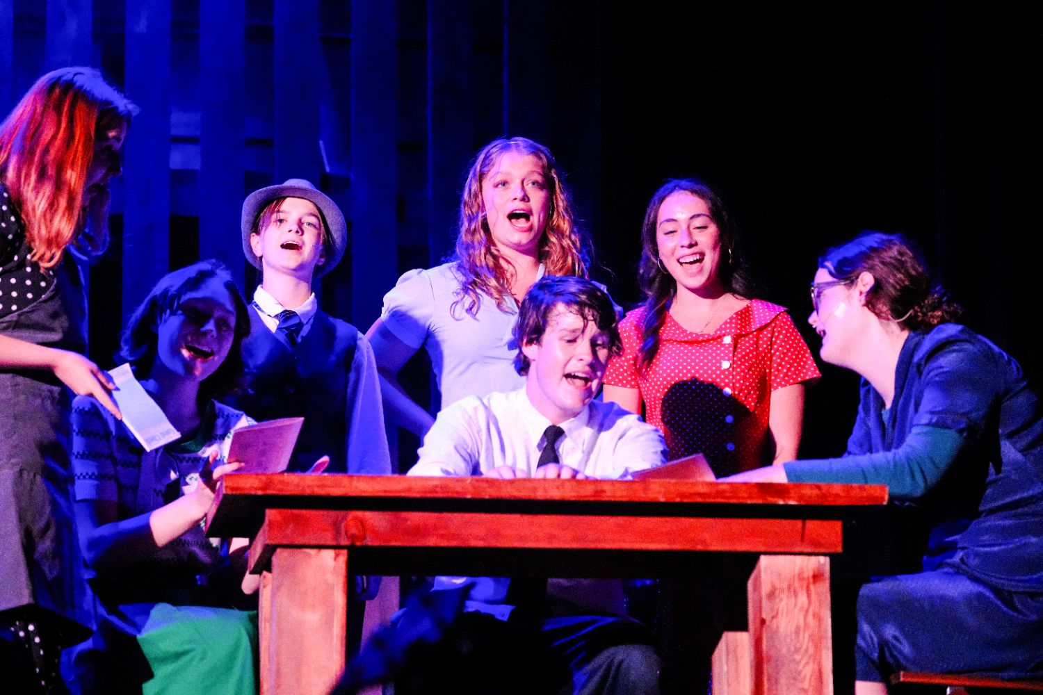 | The South Pasadenan | South Pasadena News PHOTO: Rachel Choi | The South Pasadenan | Jarvis Wood and the cast of Bright Star at South Pasadena High School.