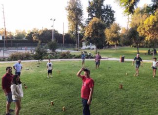 PHOTO: provided by John Pettersson, commissioner of LA Kubb Club | The South Pasadenan | Local, area and national players, currently honing their skills, will be descending on South Pasadena Sunday for the 8th annual West Coast Kubb Championship. Competition,  is open to those of all ages and abilities.