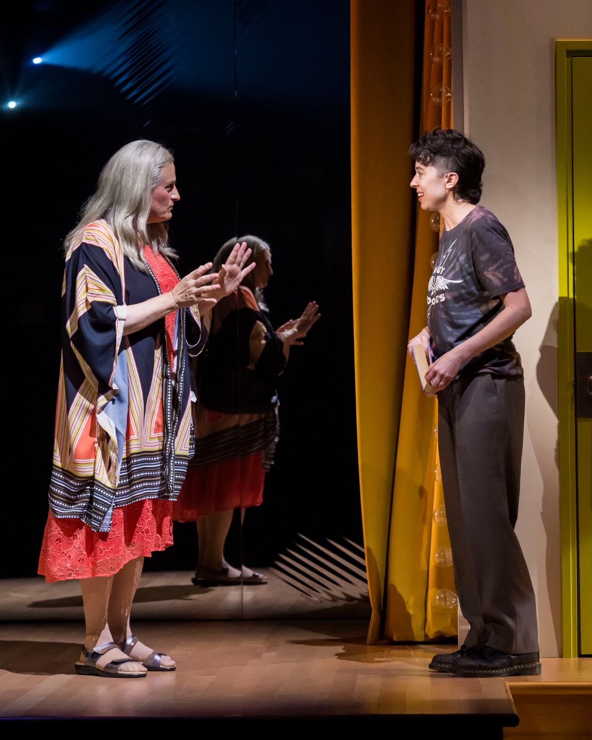 PHOTO: Craig Schwartz | The South Pasadenan | From L to R: Sarah Stiles, Adina Verson, and Zachary Prince (center) and the cast of "A Transparent Musical" in the world premiere of "A Transparent Musical" at Center Theatre Group / Mark Taper Forum May 23 through June 25, 2023.