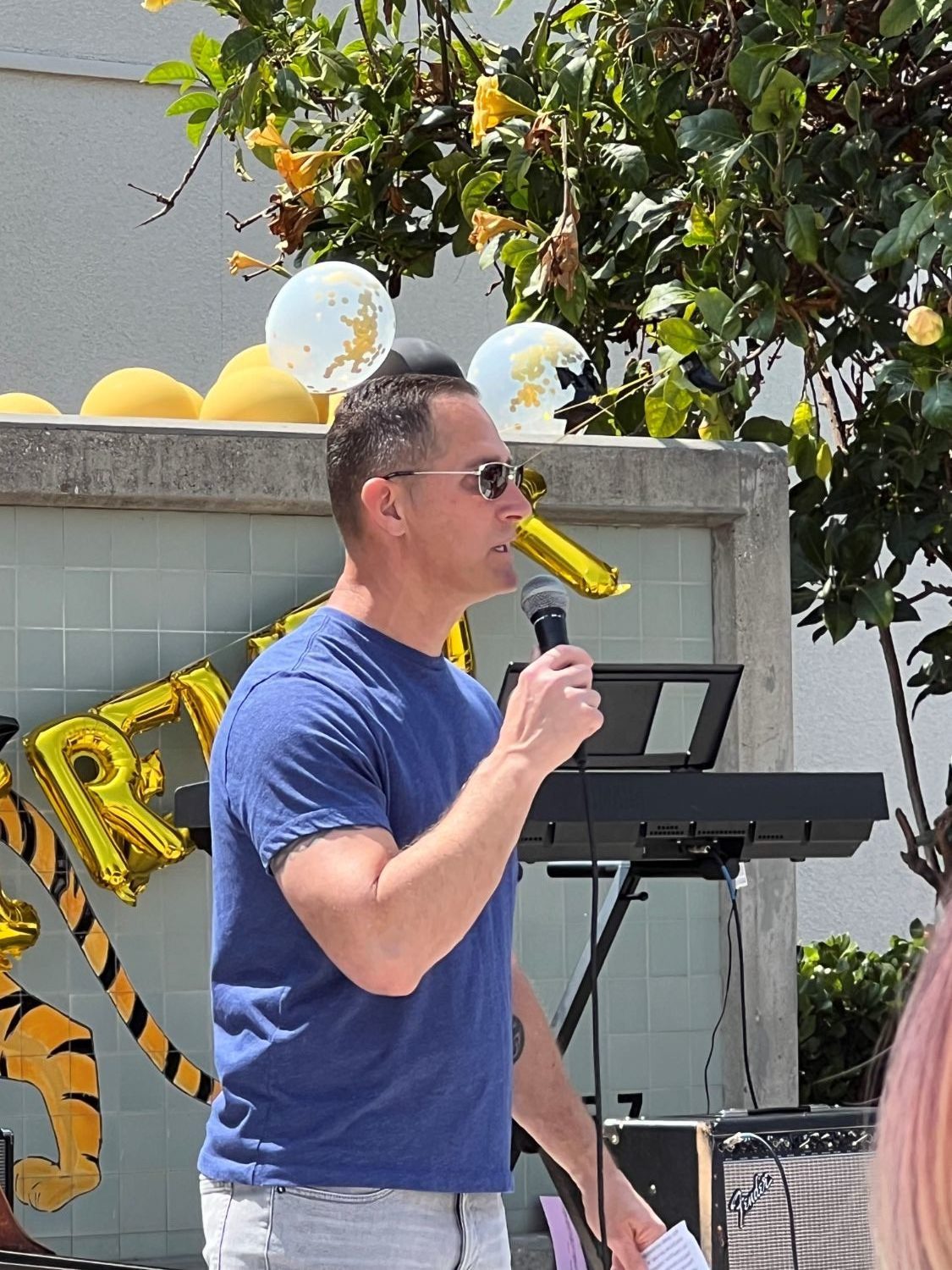 | The South Pasadenan | South Pasadena News PHOTO: provided by Lauren Black | The South Pasadenan | John Eldred, principal at South Pasadena High, was among those recognizing retiring teacher Howard Crawford who was honored during a celebration last Saturday on campus.
