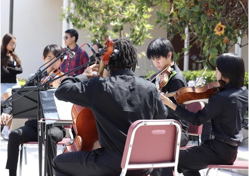 | The South Pasadenan | South Pasadena News PHOTO: South Pasadena Tiger Band | The South Pasadenan | Members of the SPHS orchestra play at the retirement ceremony for Howard Crawford at South Pasadena High School June 1, 2024.