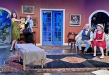 PHOTO: Jennifer Dakan | The South Pasadenan | The cast of HAY FEVER on stage at South Pasadena Theatre Workshop