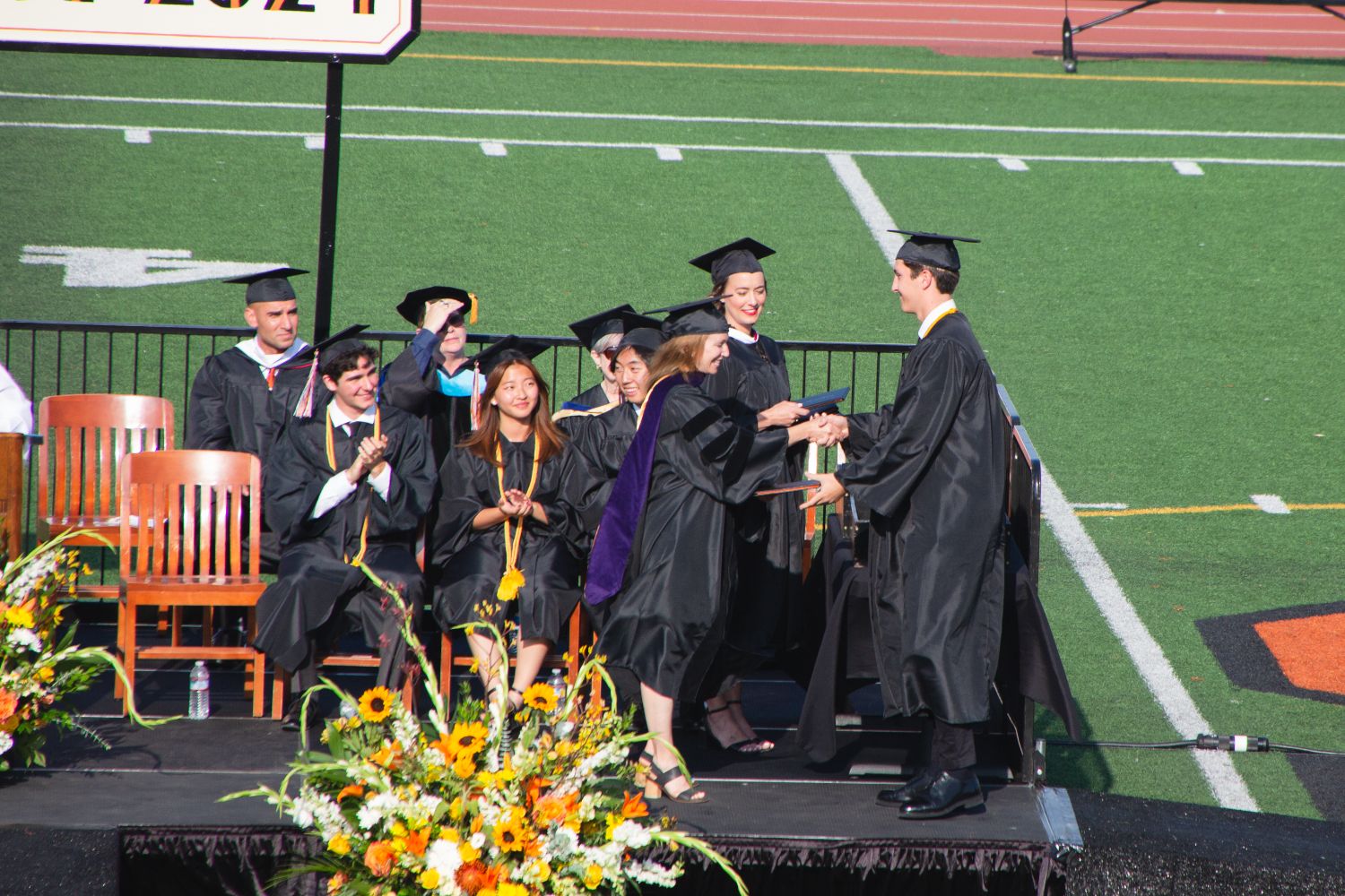 | The South Pasadenan | South Pasadena News PHOTO: Shari Correll | The South Pasadenan | Class of 2024 graduates at Ray Solari stadium at South Pasadena High School.
