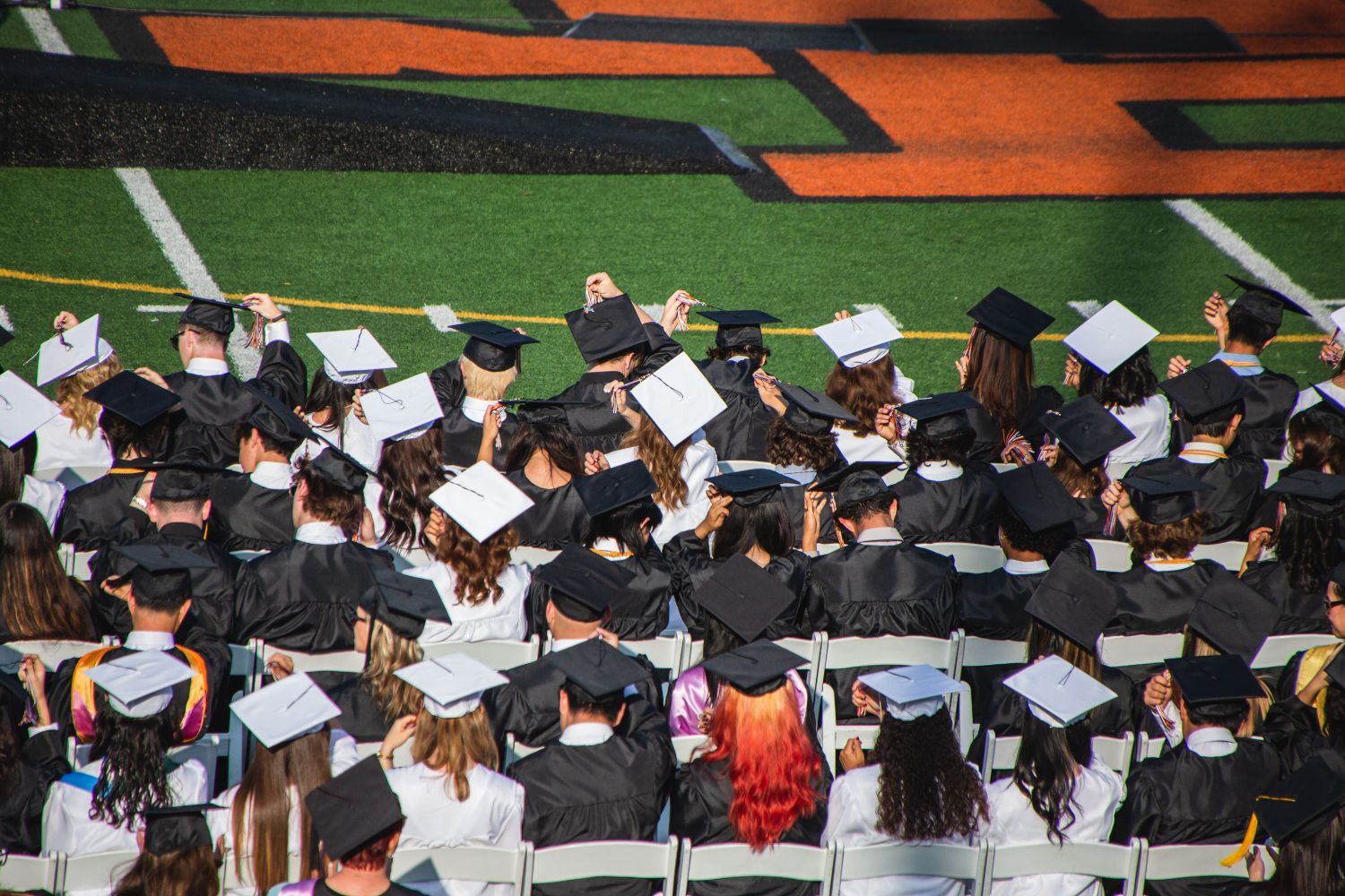 | The South Pasadenan | South Pasadena News PHOTO: Shari Correll | The South Pasadenan | Class of 2024 graduates at Ray Solari stadium at South Pasadena High School.