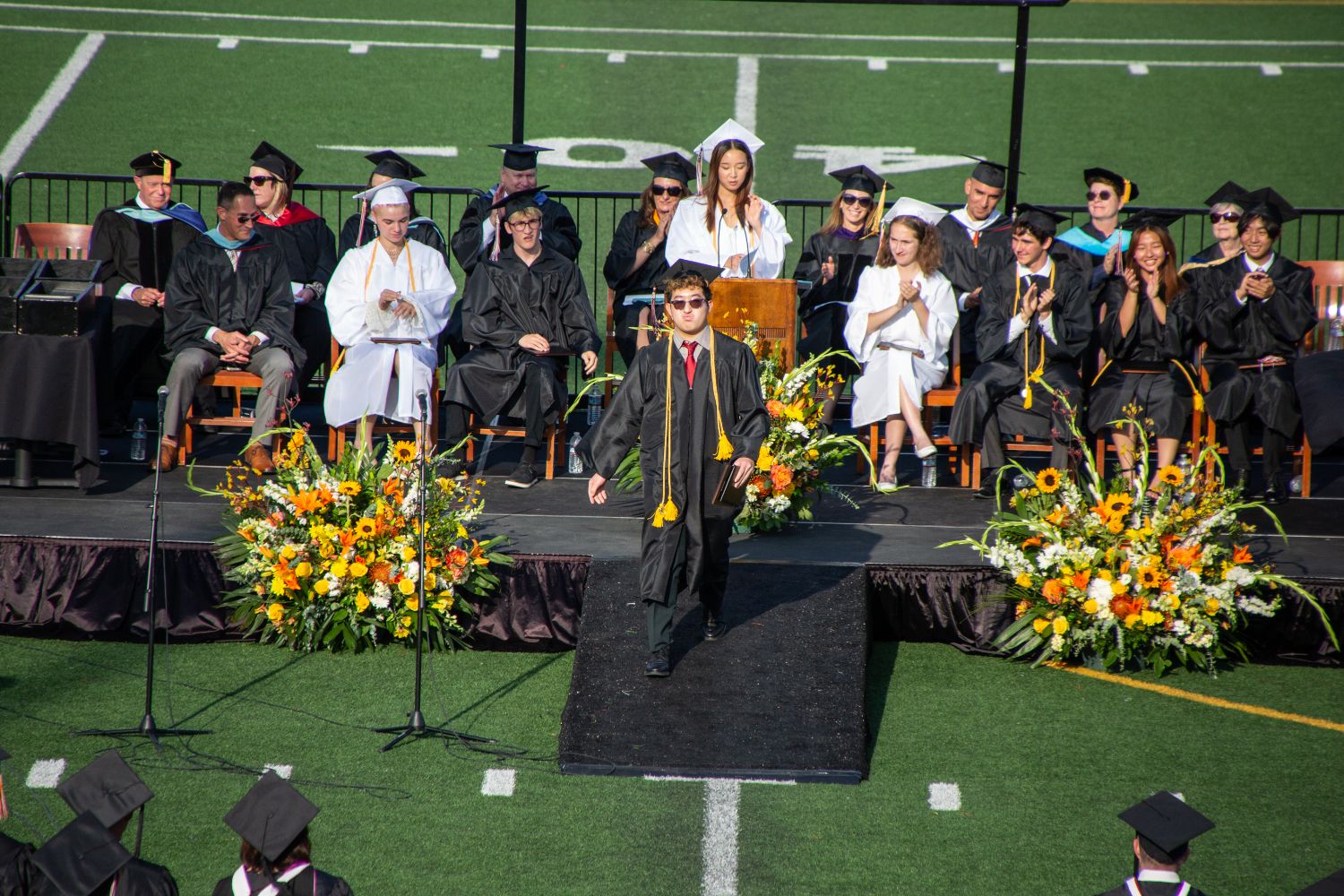 | The South Pasadenan | South Pasadena News PHOTO: Shari Correll | The South Pasadenan | Class of 2024 graduates at Ray Solari stadium at South Pasadena High School.