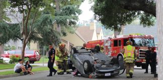 Single-Car Crash | Overturned Vehicle on Spruce St