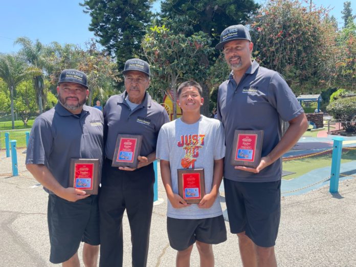 PHOTO: Sally Kilby | The South Pasadenan | Team MIJARES/Paradise Construction took first place at the SPTOR Golf Tournament. Pictured are Jon Ruiz, Jaiden Ruiz, Ralf Durham and Kylan Gamell.