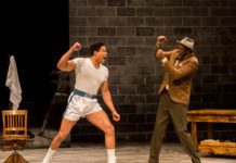 PHOTO: Craig Schwartz | The South Pasadenan | L to R: Ray Fisher and Edwin Lee Gibson in “Fetch Clay, Make Man” at Center Theatre Group's Kirk Douglas Theatre June 18 through July 16, 2023, produced in association with The SpringHill Company.