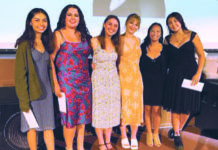 PHOTO: Woman's Club of South Pasadena | The South Pasadenan | Seven South Pasadena High School graduating seniors were each awarded $3,000 scholarships from The Woman’s Club of South Pasadena at the High School Awards Night on May 24. They are (L-R) Alexa Morales, Solano Cordon, Dana Soibel, Reagan Rogers, Danerys Pangelnan and Xochitl Quinones. Not pictured: Kimberly Ramirez.