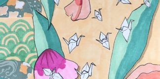 PHOTO: Quincy Sakai | The South Pasadenan | A fragment of the concept art for the Cranes for A Change mural