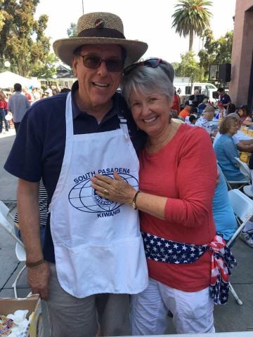 PHOTO: provided by Bill Glazier | The South Pasadenan | John Vandercook and Peggy O'Leary at the Kiwanis Pancake Breakfast on 4th of July.